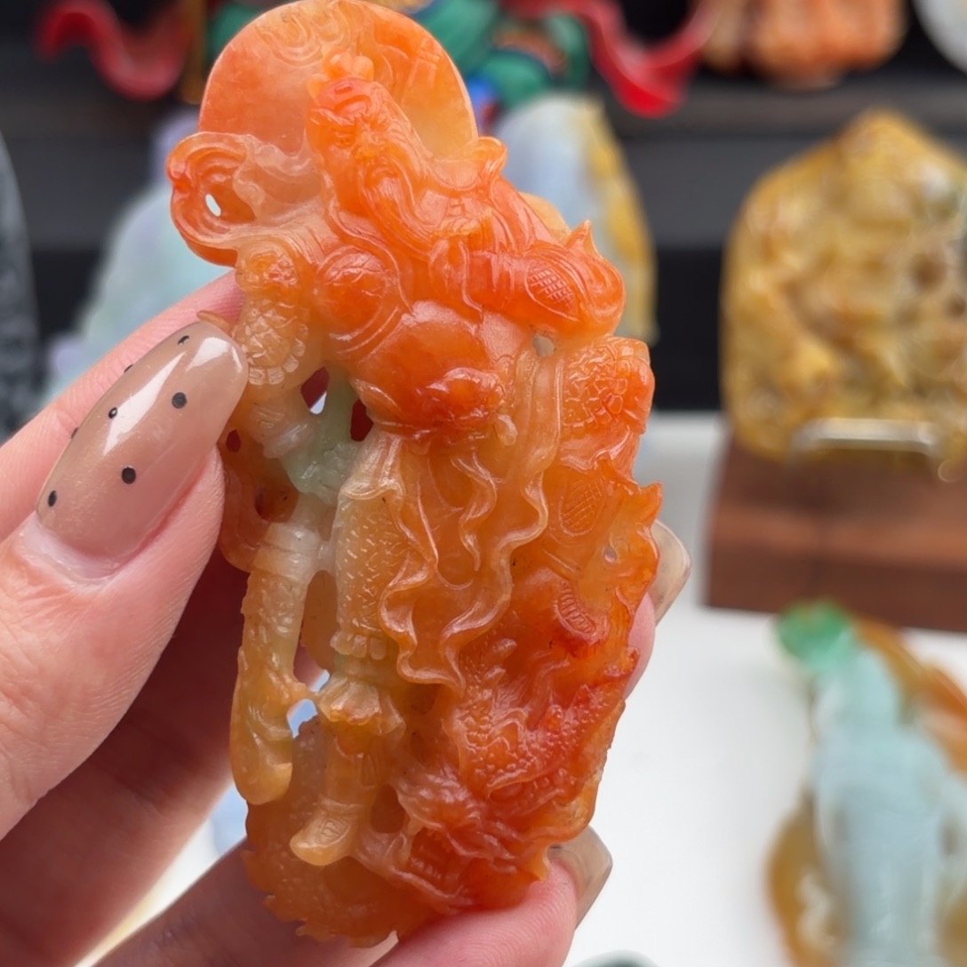 定制翡翠未镶嵌关二爷