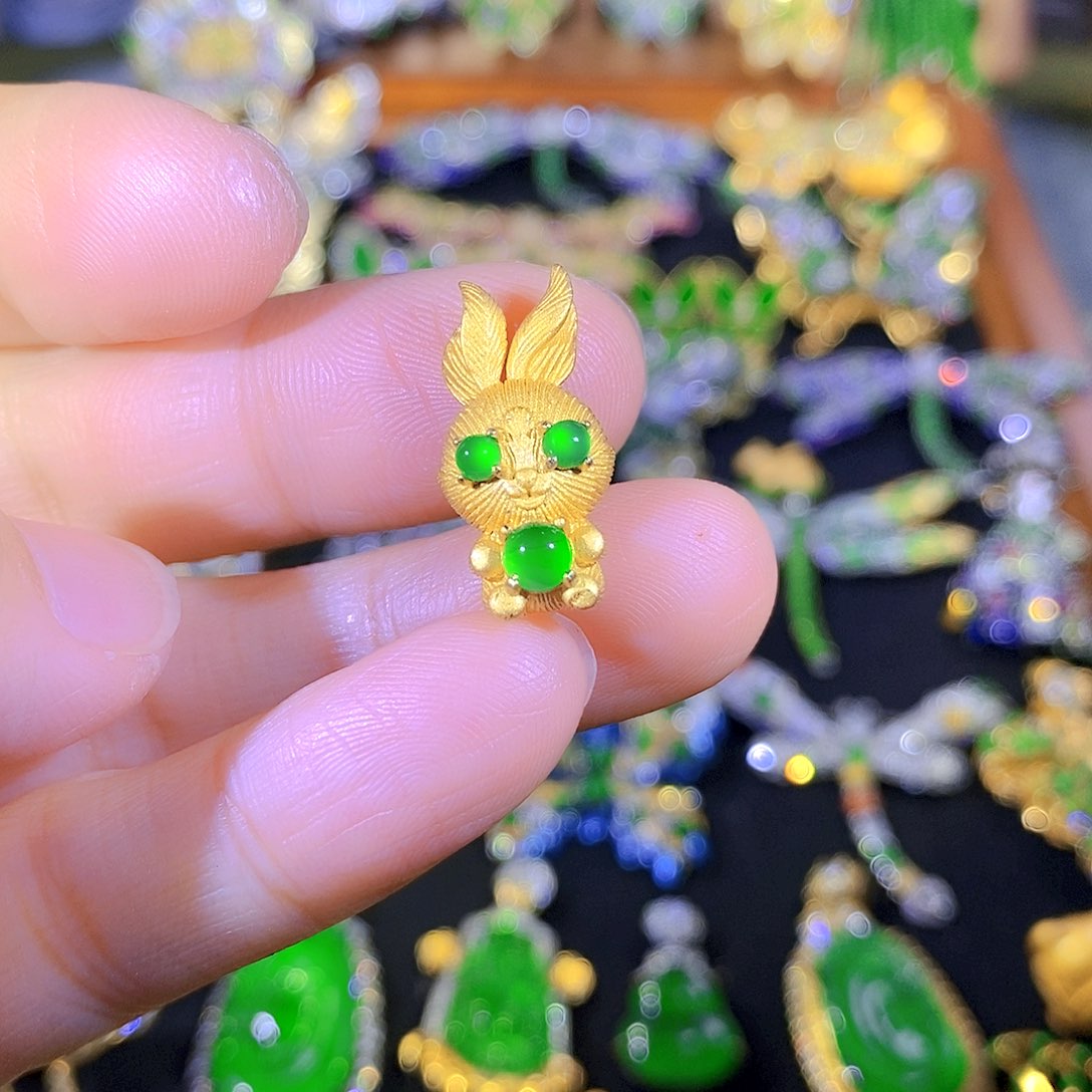 颈饰银S925镶嵌翡翠