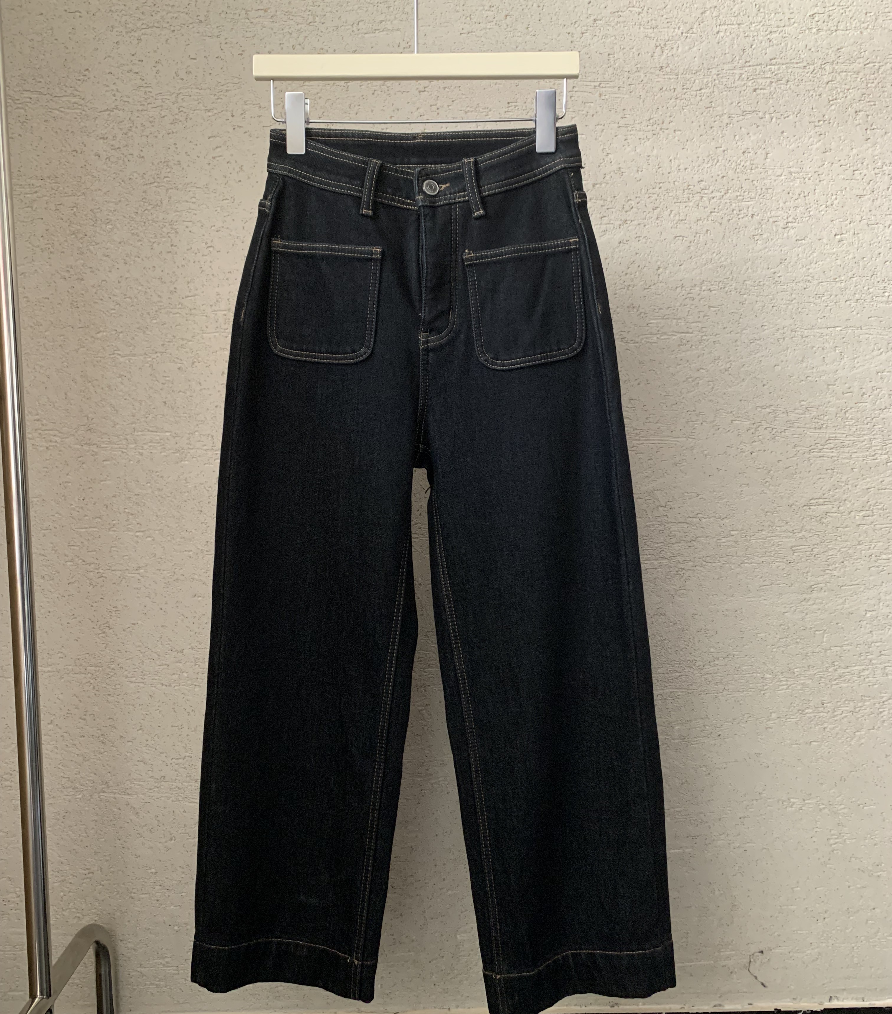 【 雨•美 推荐 】1168-1加绒前口袋宽边阔腿裤