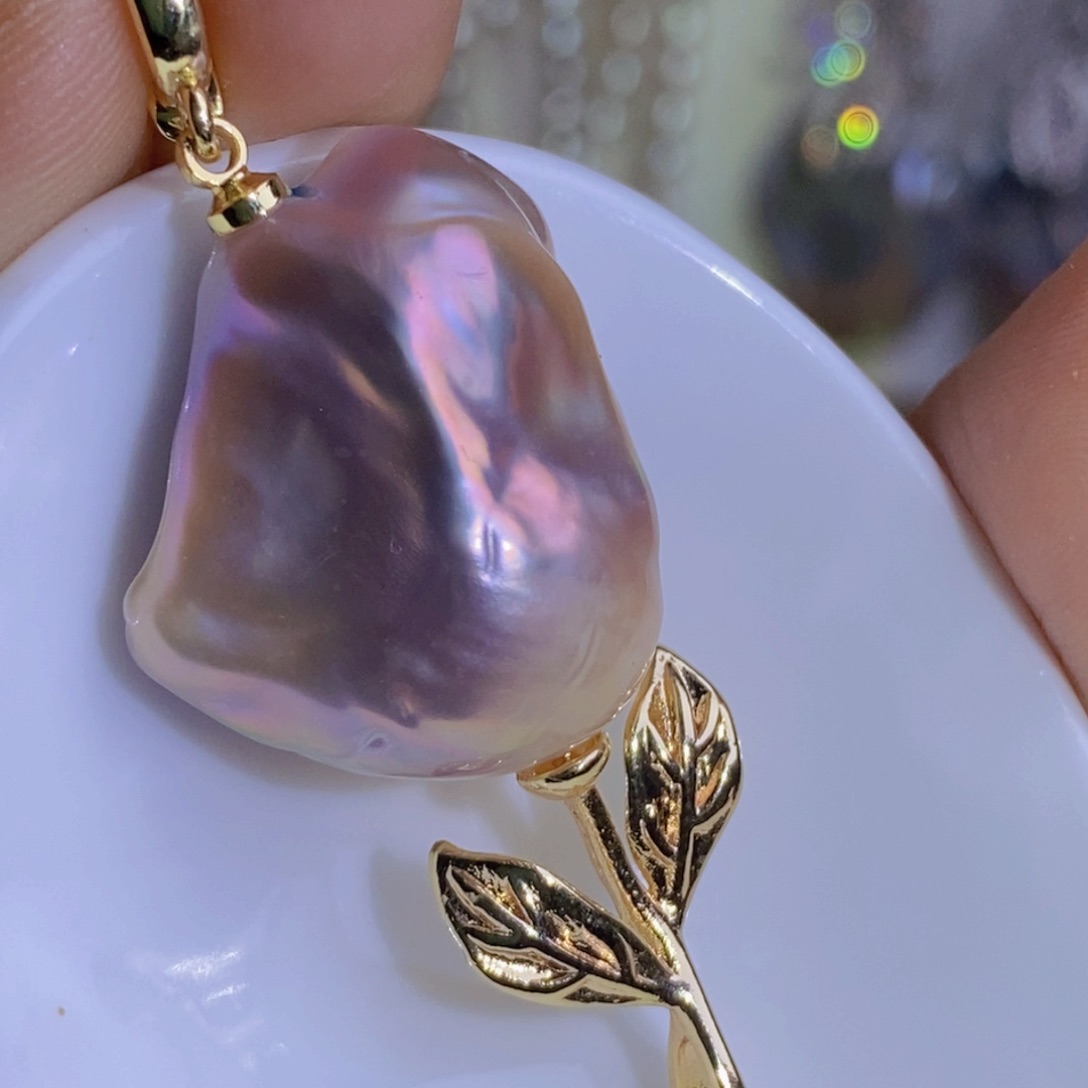 银S925镶嵌天然淡水珍珠淡水珍珠