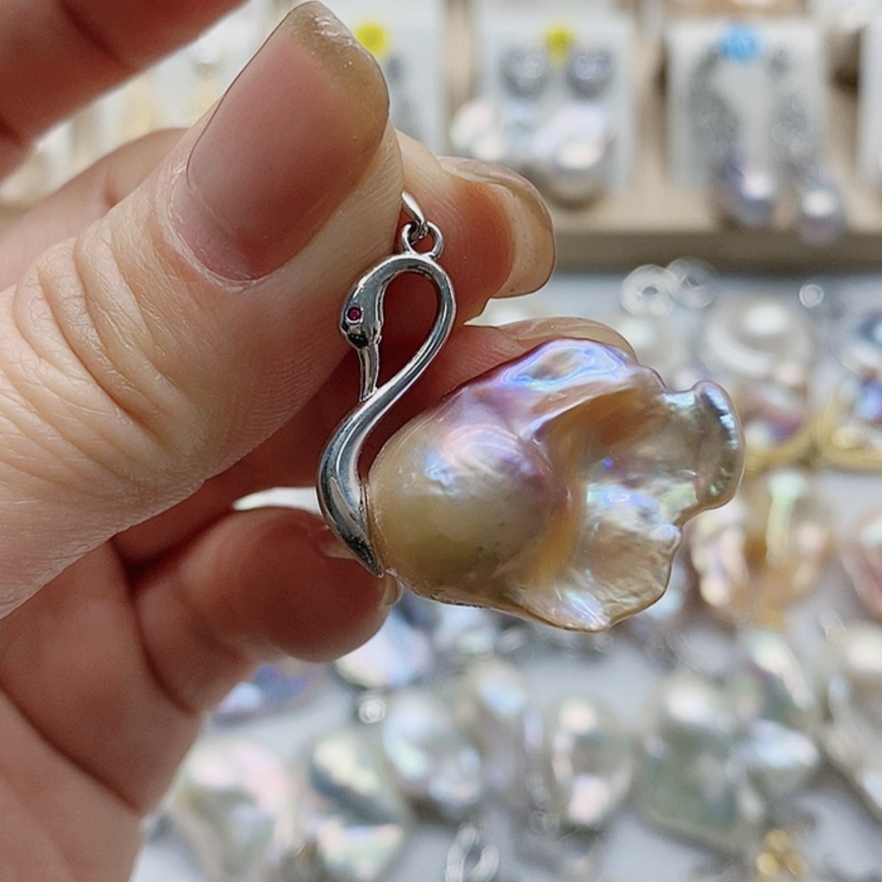 【闪购商品】淡水珍珠耳饰银S925镶嵌