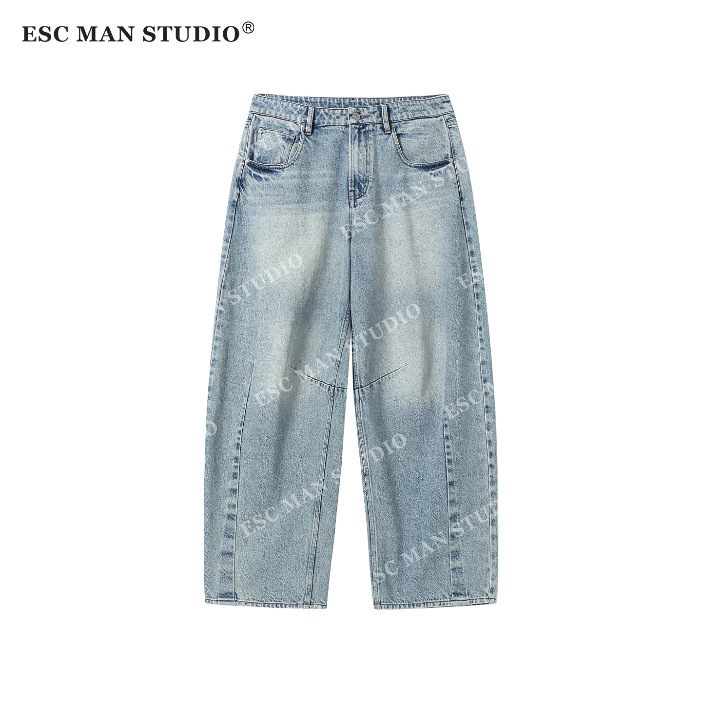 ESC MAN STUDIO/让你更有穿搭感的休闲宽松弯刀牛仔裤阔腿长裤