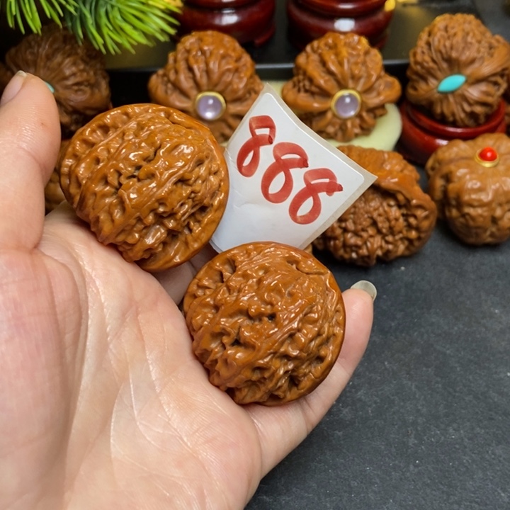 文玩核桃把件38白狮子888