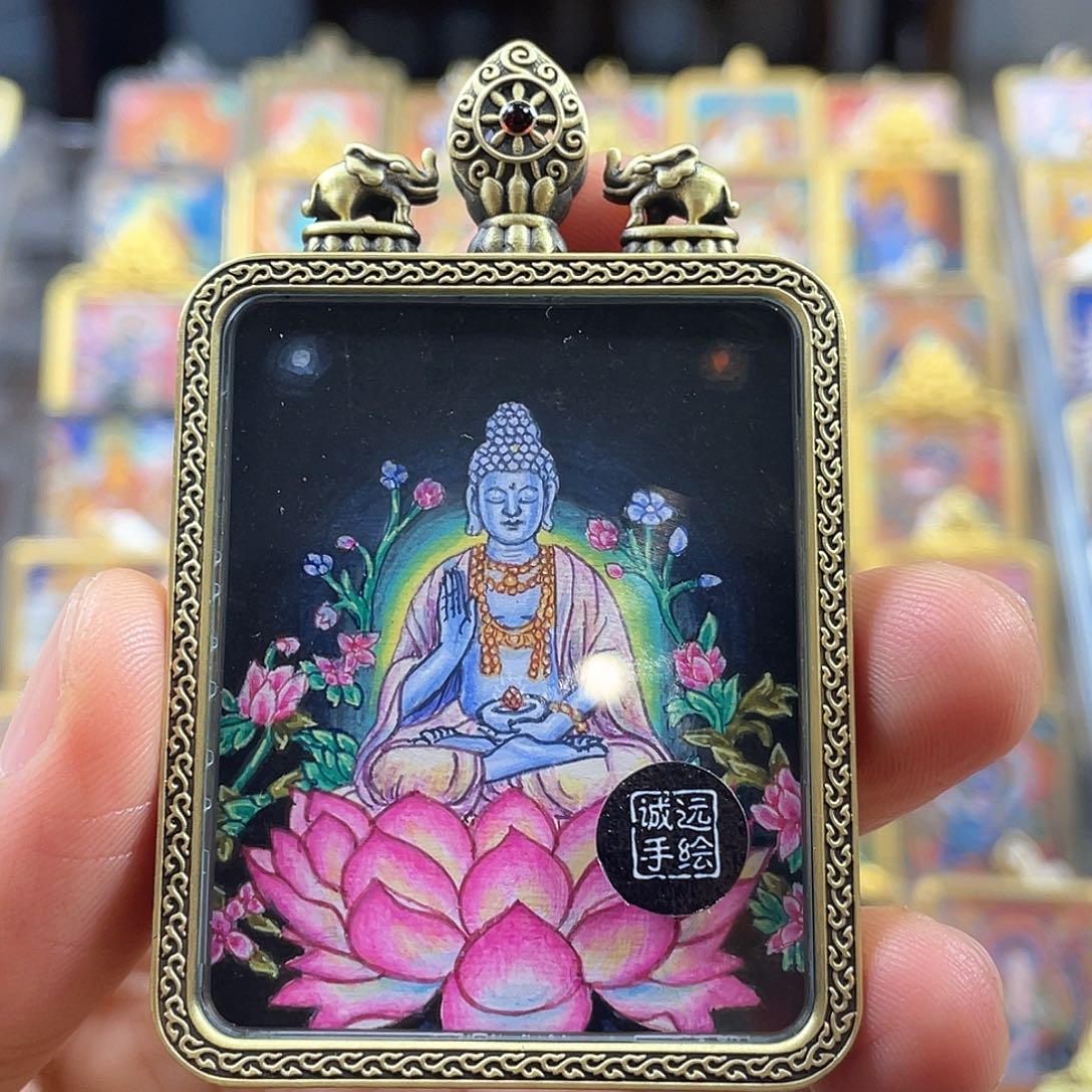 吊坠纽瓦力药师唐卡吊坠