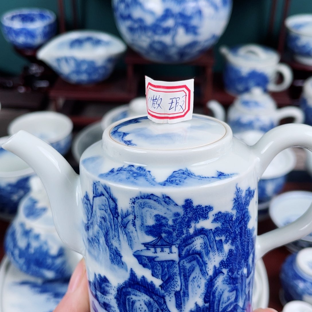 巴***教手工手绘青花，青花