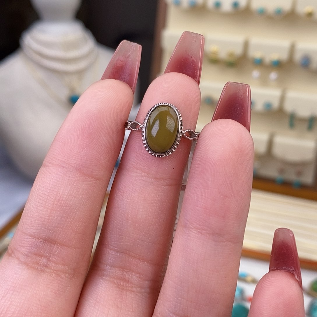 绿松石戒指银S925镶嵌