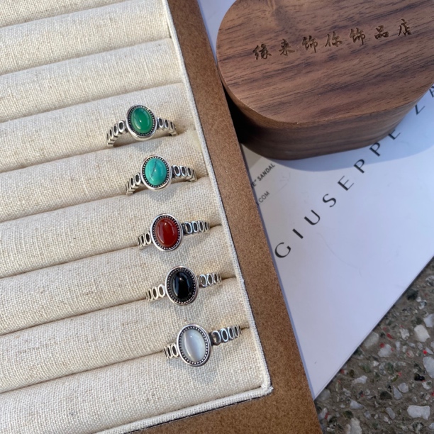 925银银制品 小众简单款素银圈戒指  小o形可调节大小