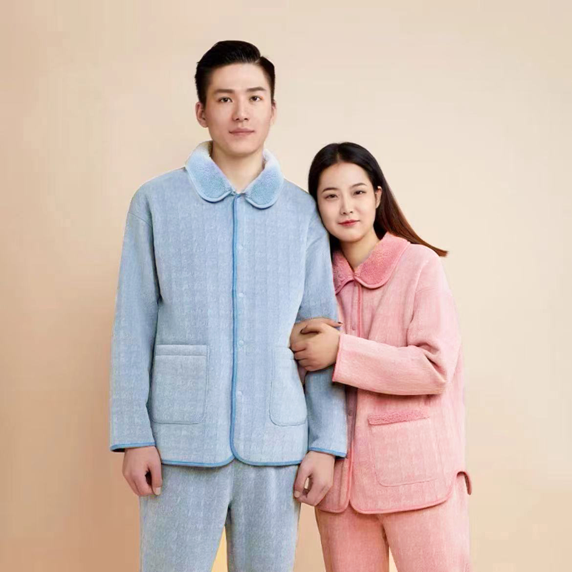 门店在售5 9 9！2.5斤重磅套装桃皮绒立体印花/羊羔厚绒家居服套