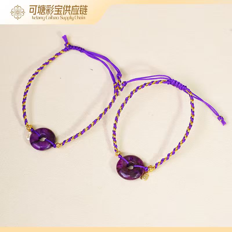 南非舒俱来 S925 果酱红 舒俱来平安扣手绳/多样性发一