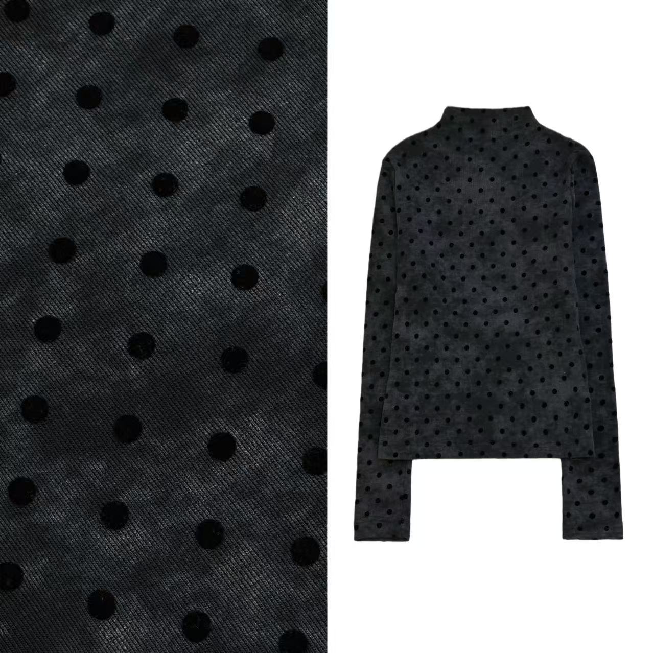 71267【立体波点】韩版波点时尚洋气减龄上衣