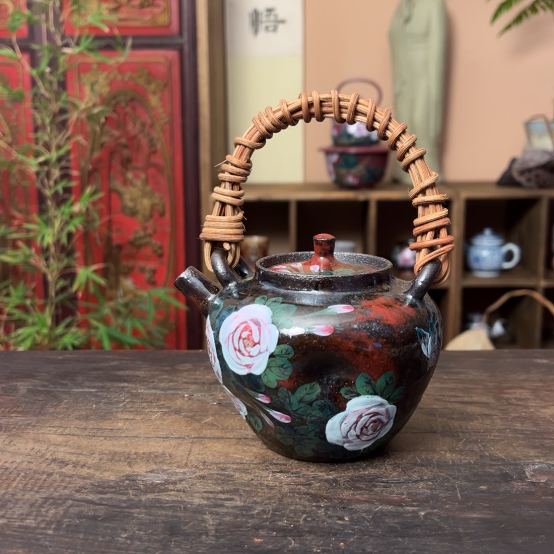 杯柴烧手工手绘陶瓷