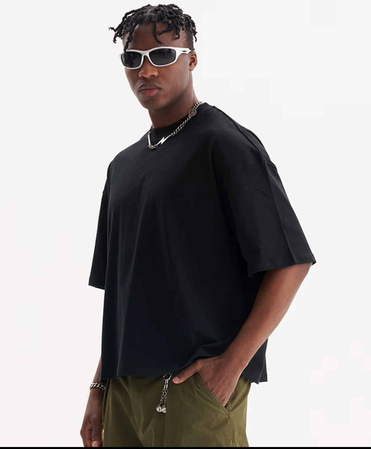 12（手工双管刺绣黑色短袖）男女同款秋冬打底上衣