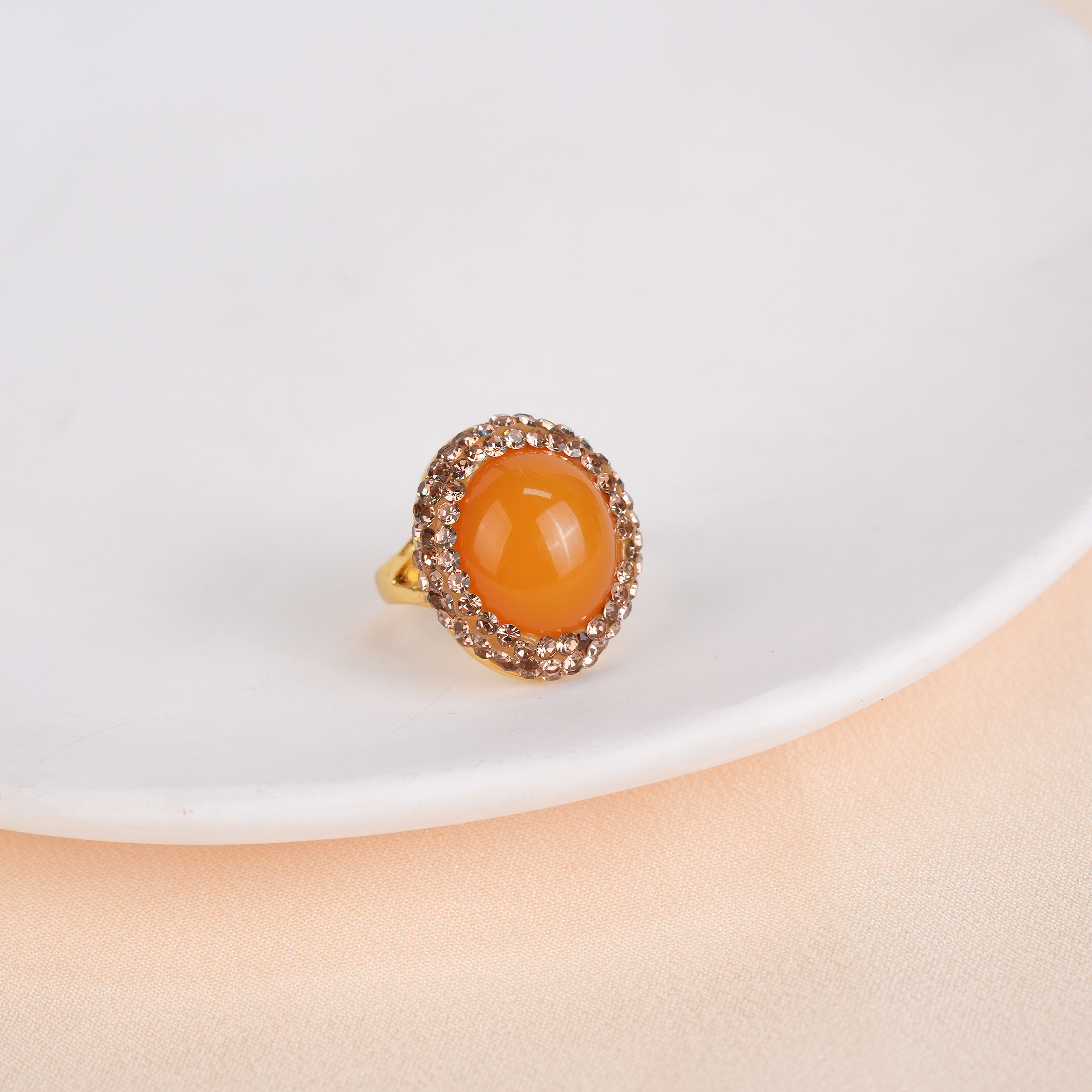 铜合金戒指 铜合金 合成立方氧化锆  女士戒指-1022