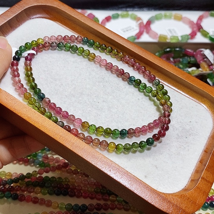 碧玺手链未镶嵌天然碧玺5.2毫米