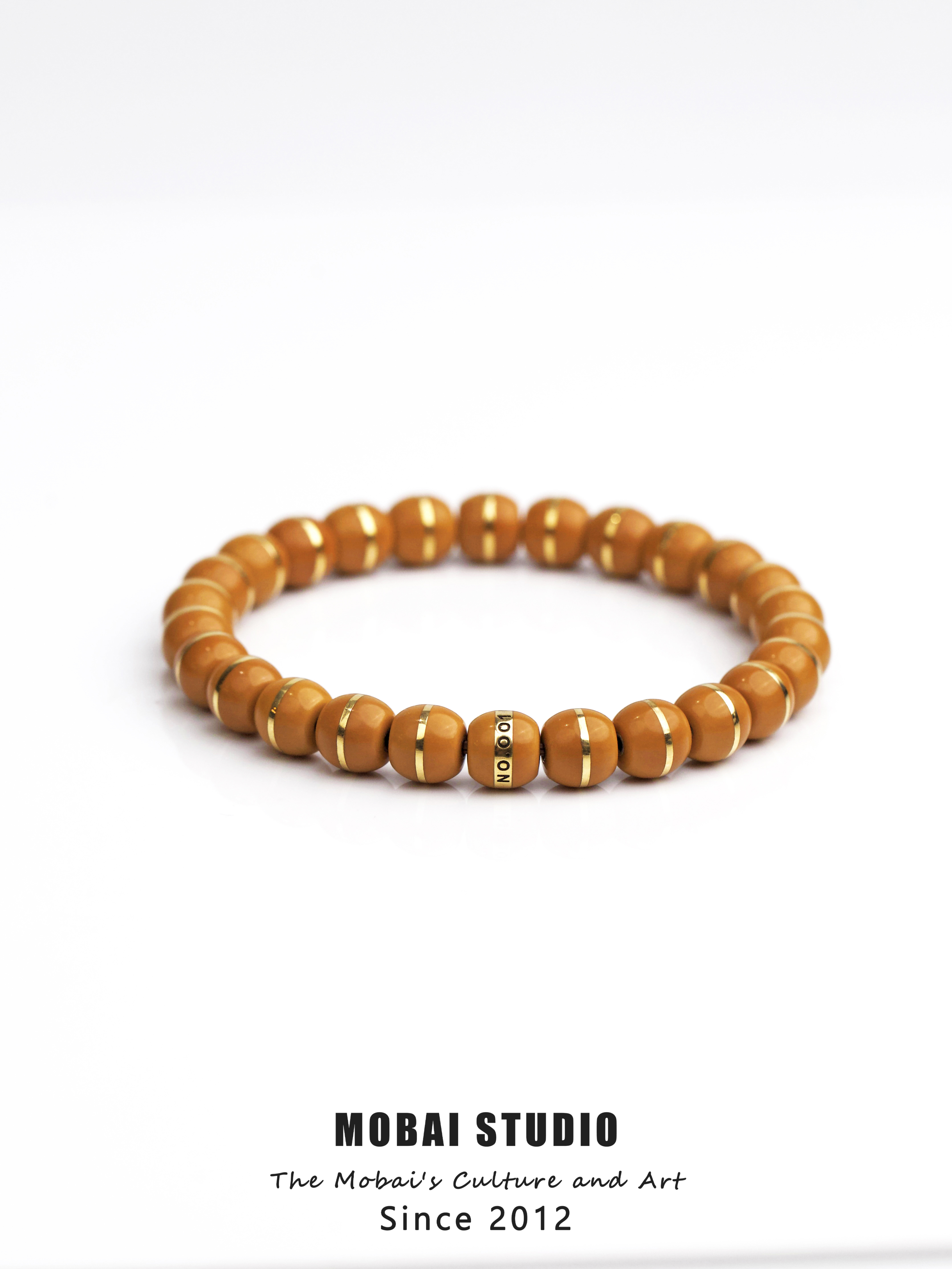 MOBAI默白出品-「核金·轻奢22版」8mm老挝核橄榄核尖精工老型手串