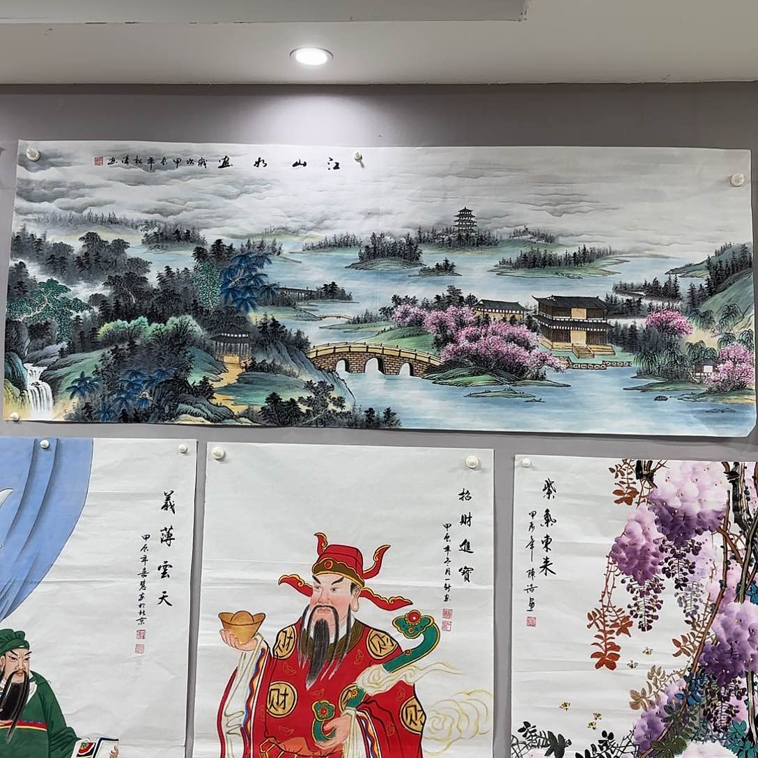 国画涛***@尺寸70X180手绘作品 