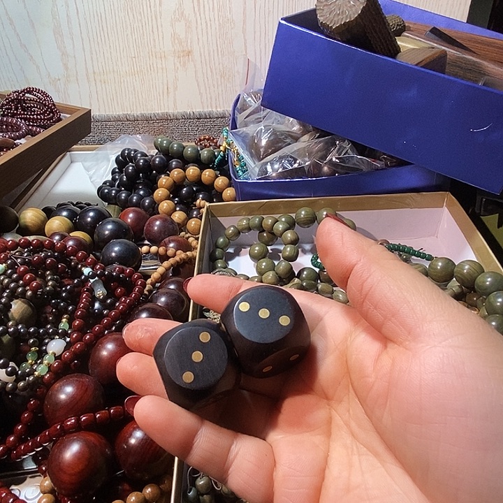 维腊木（绿檀）3直径一对