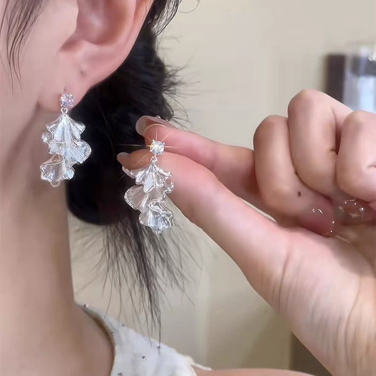 合金耳饰 可爱简约ins超仙精致甜美设计感手工气质轻奢时尚A238