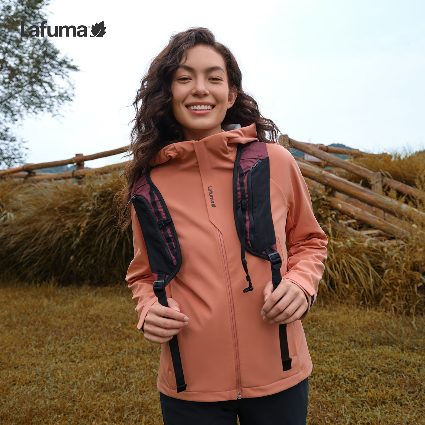 LAFUMA乐飞叶户外防风CORDURA耐磨软壳夹克女防泼水外套LFJA4CF60