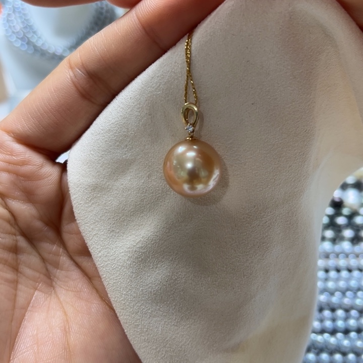 海水珍珠吊坠(不含链)18K金镶嵌