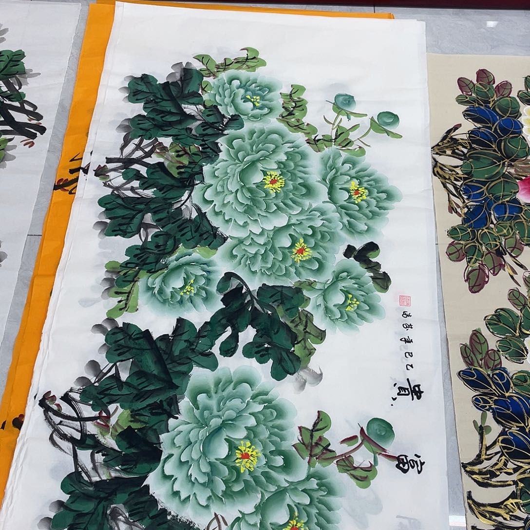 国画国画作品原稿四尺横幅翡翠