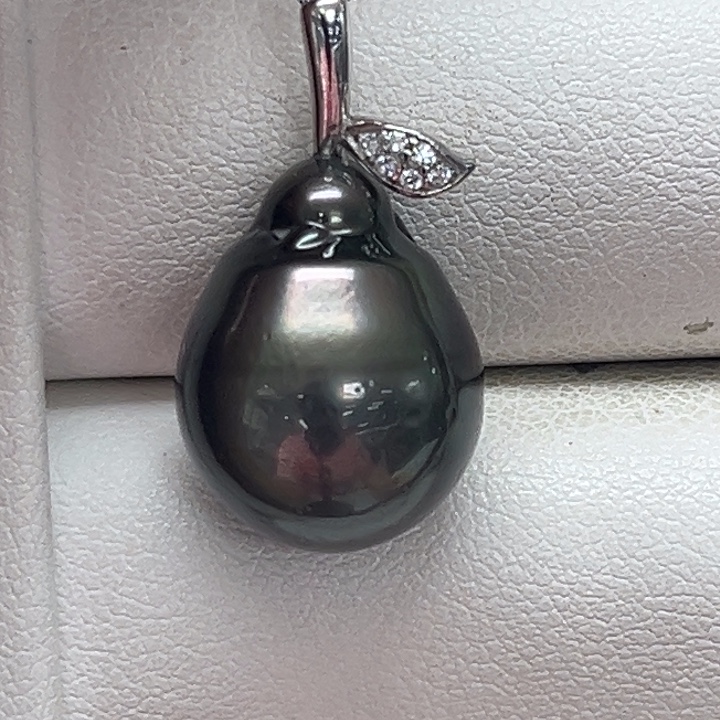 海水珍珠银S925镶嵌颈饰大溪地吊坠12-13mm2号