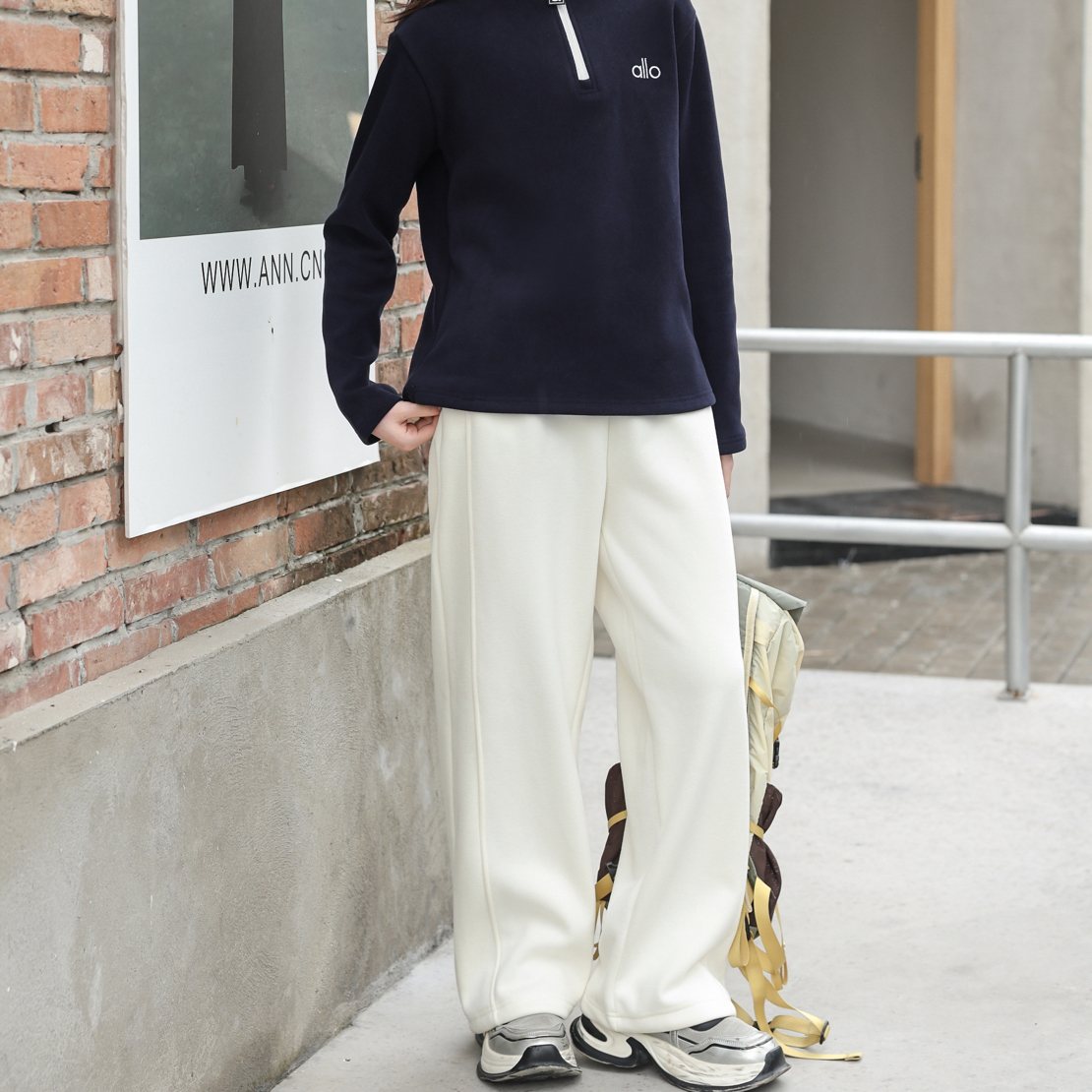 女大童秋冬新款抽绳垂感松紧腰百搭加厚休闲卫裤