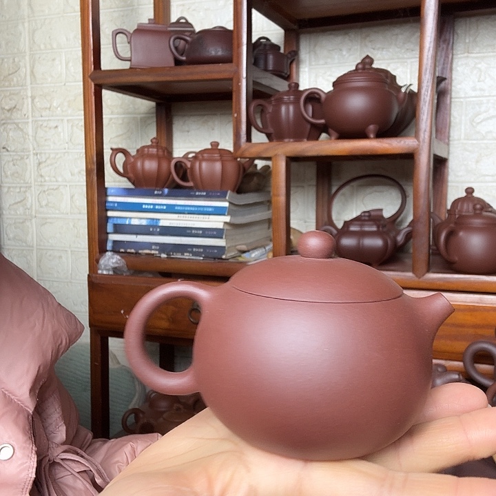 爱***红紫砂茶壶西施180cc半手工