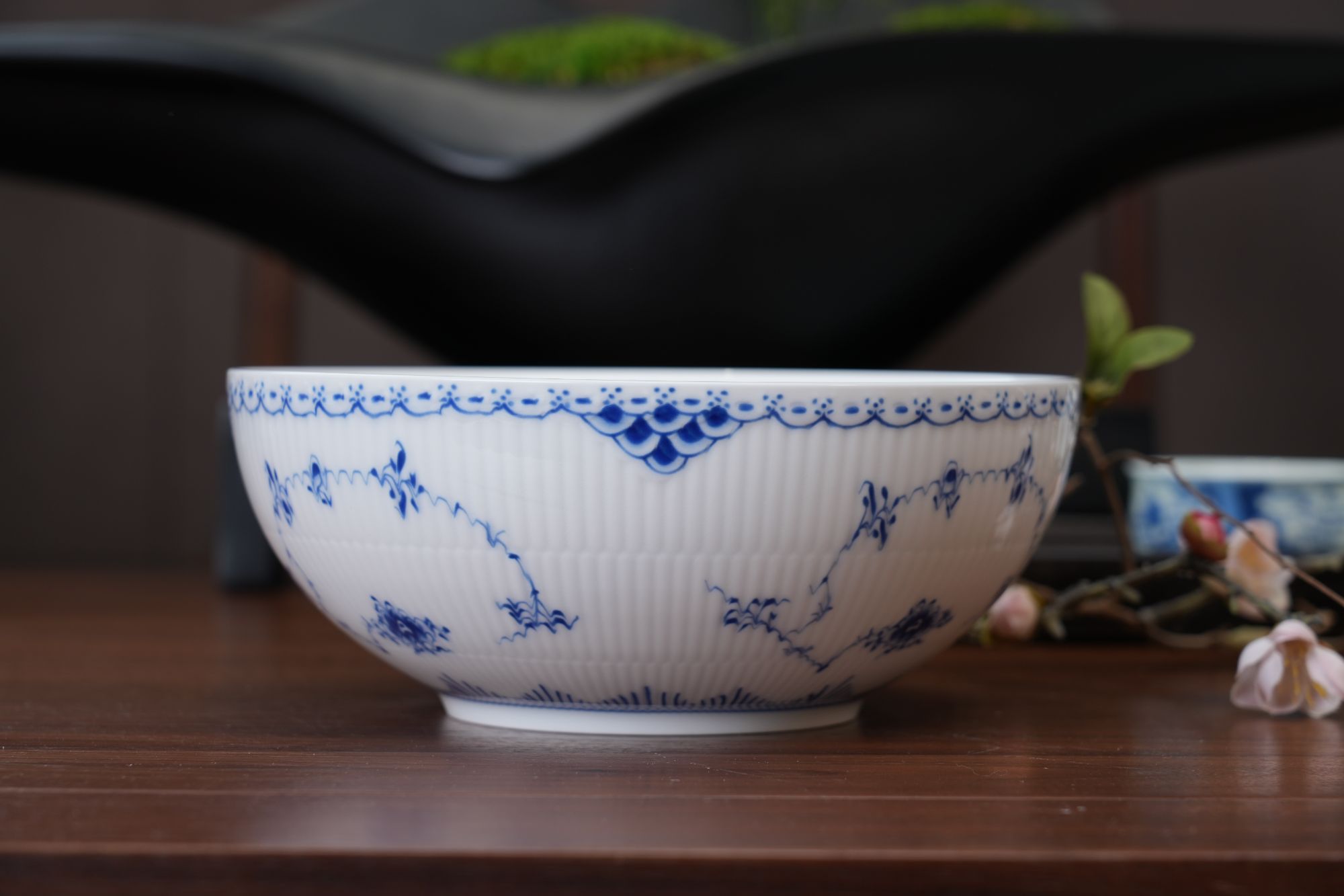 景德镇五花马唐草花汤碗棕榈广生碗陶瓷碗釉下彩-厚皮橙同款餐具
