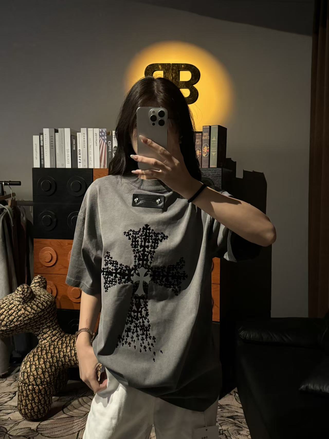 HG阿东【克家十架】潮牌夏季百搭做旧水洗定染男女同款T恤A44