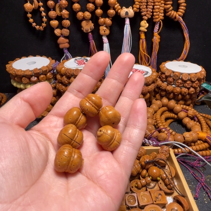 磐***石桃核手串葫芦六颗