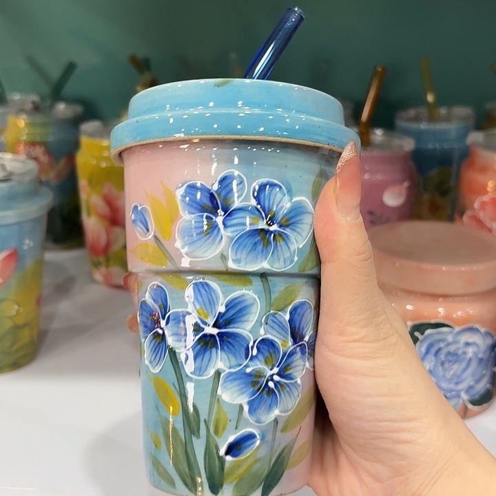 杯景德镇釉下五彩手绘陶瓷