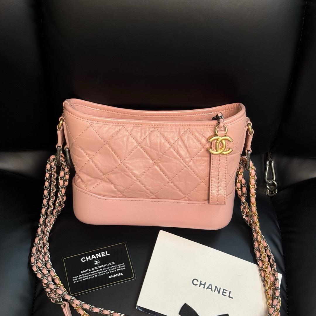 95新 Chanel/香奈儿 Chanel 樱花粉 牛皮 流浪包小号/632487969