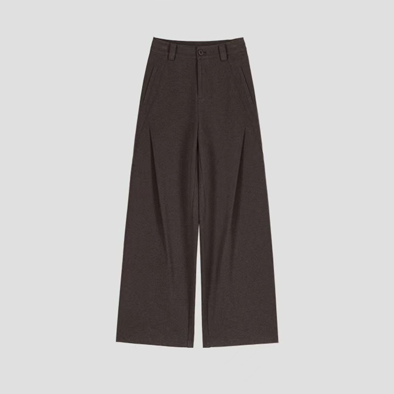 【毛呢风笛裤】冬季厚款新款休闲垂感宽松直筒裤显瘦阔腿裤女