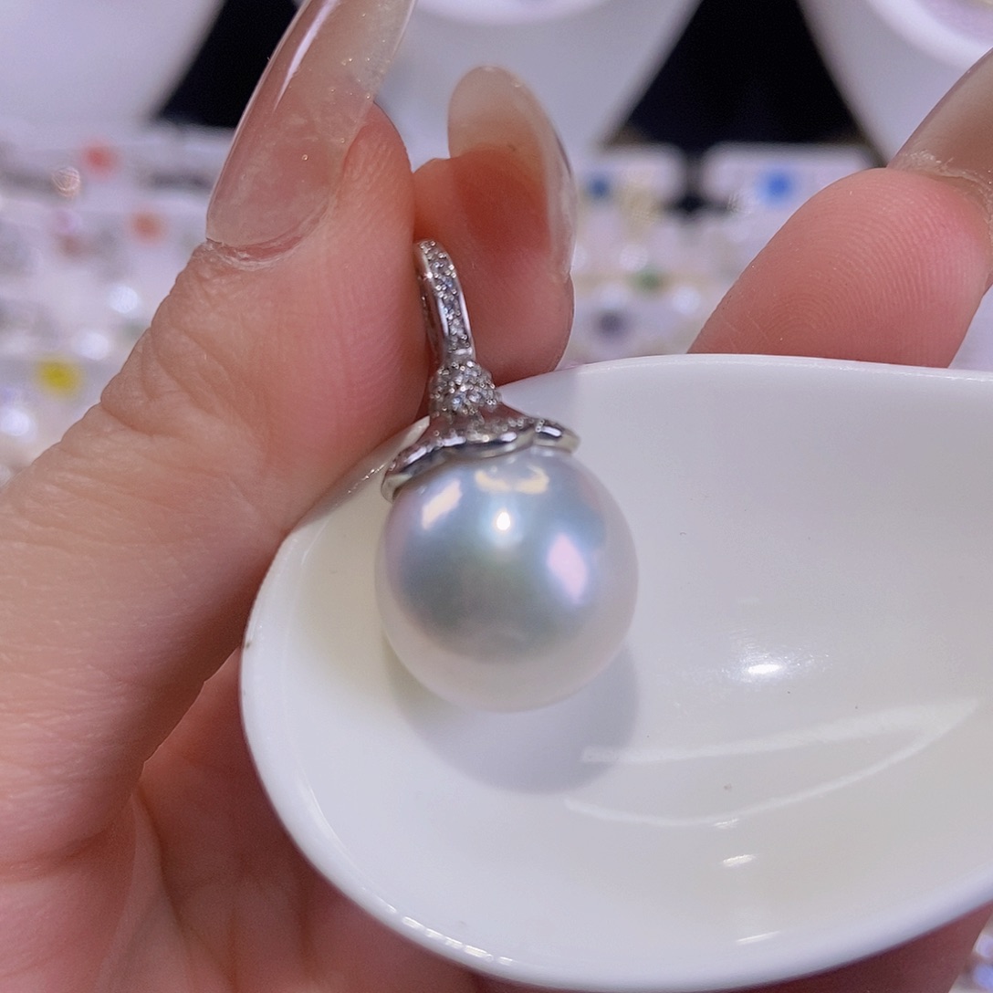 淡水珍珠银S925镶嵌颈饰