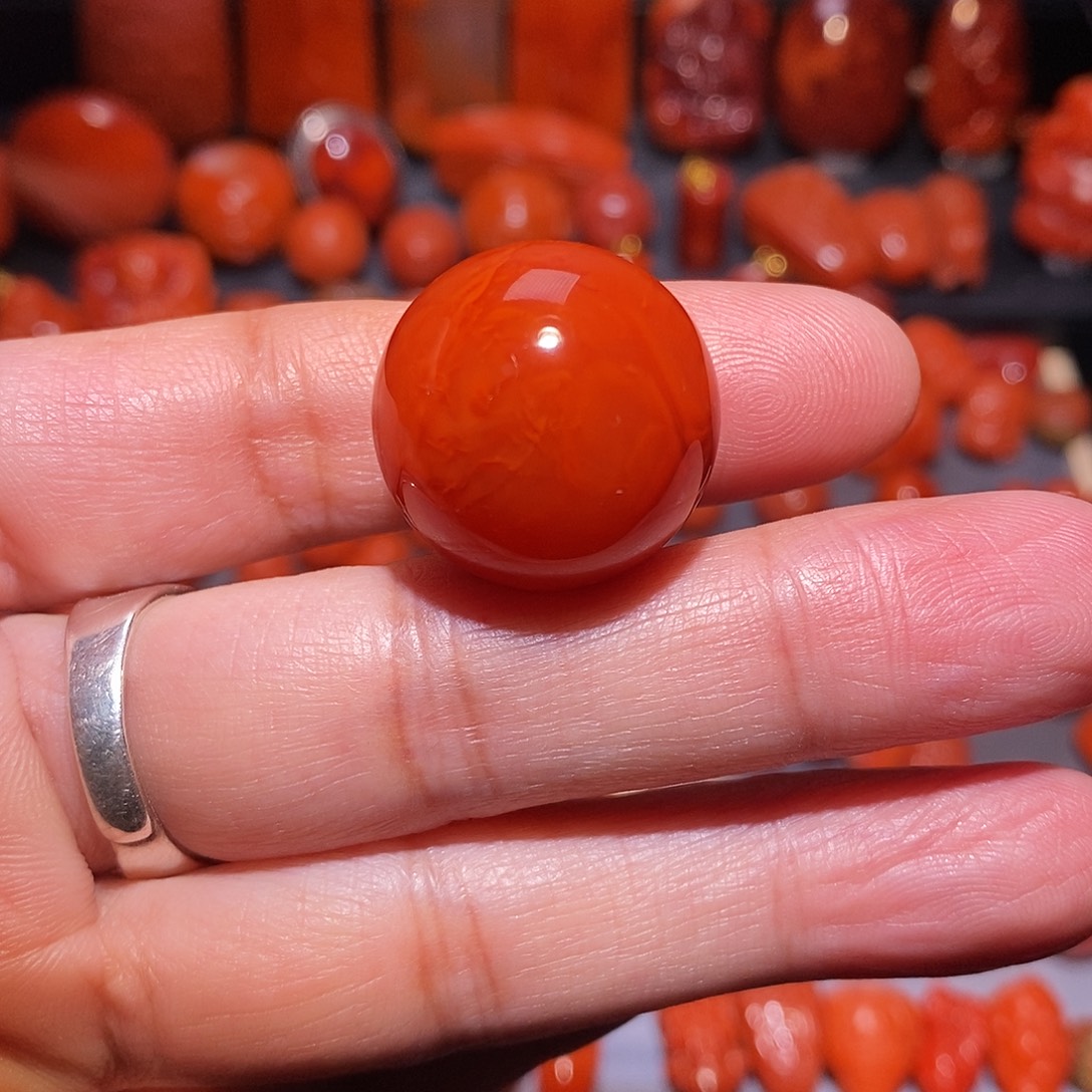 南红玛瑙未镶嵌火焰纹22.3尺寸