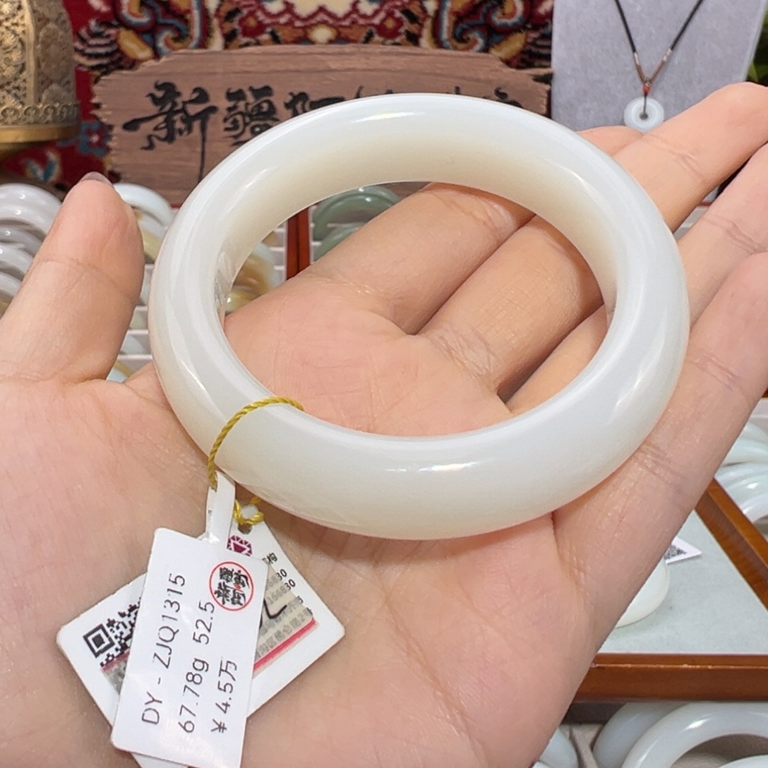 和田玉未镶嵌手镯新疆和田玉羊脂白