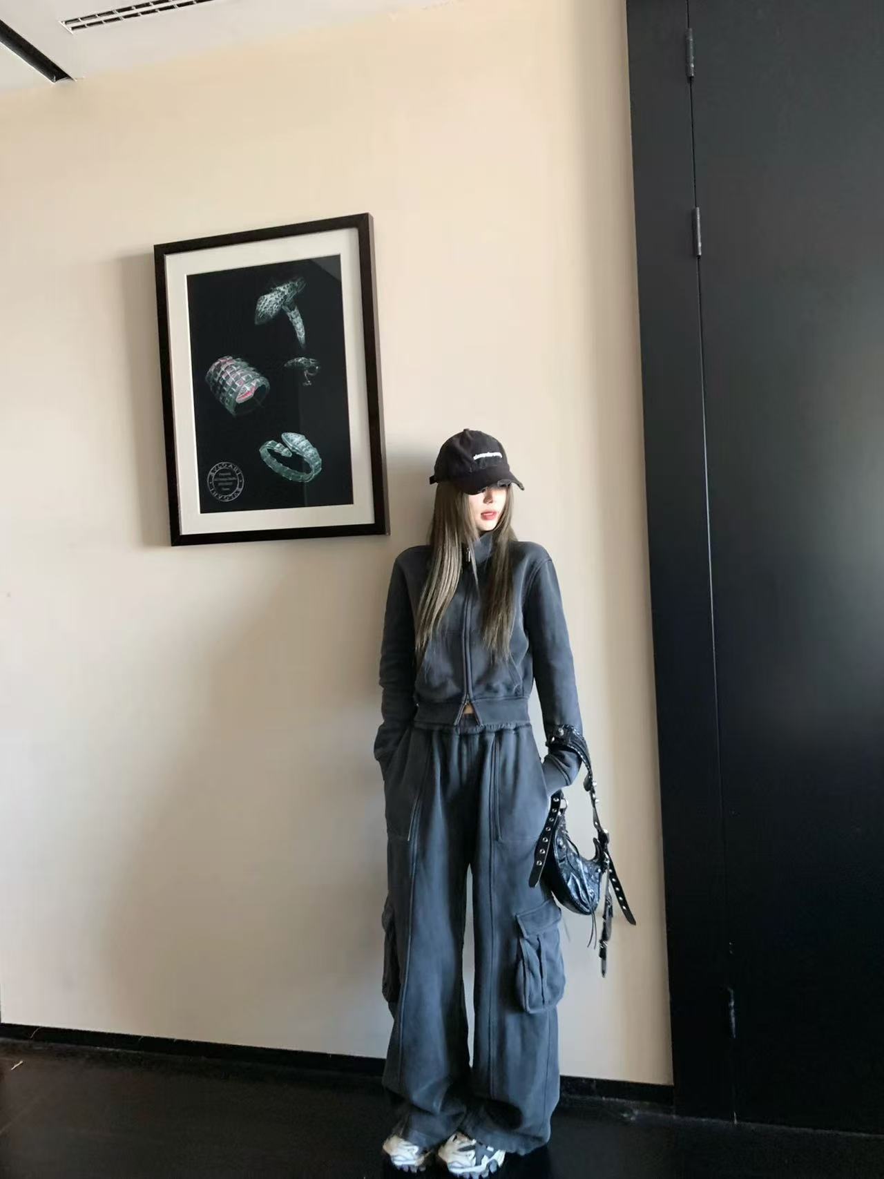 2025早秋新款女裤通勤风时尚牛仔阔腿裤时尚简约通勤高腰秋季裤子