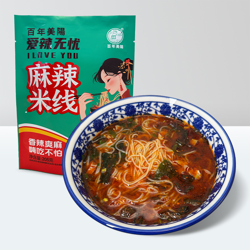 百年美阳爱辣无忧麻辣米线205克*5 陕西红油麻辣米线 可煮可泡