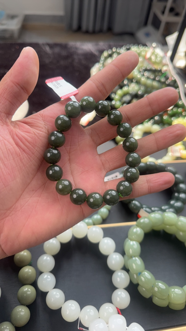 纯天然新疆和田玉若羌青黄口12mm