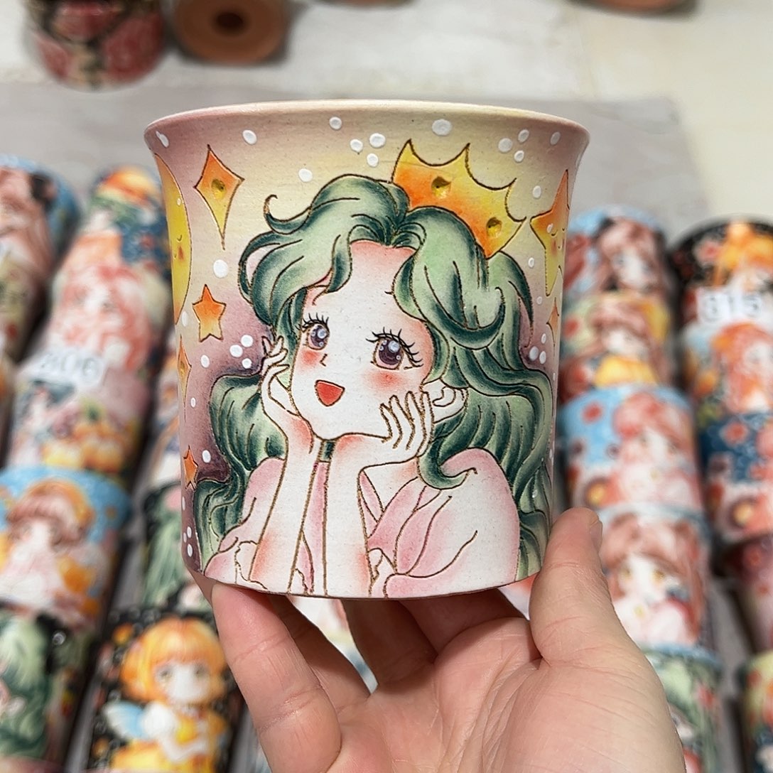 景德镇炫彩手绘口10.5高10