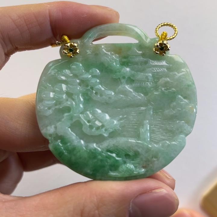 翡翠吊坠(赠链)未镶嵌代编织