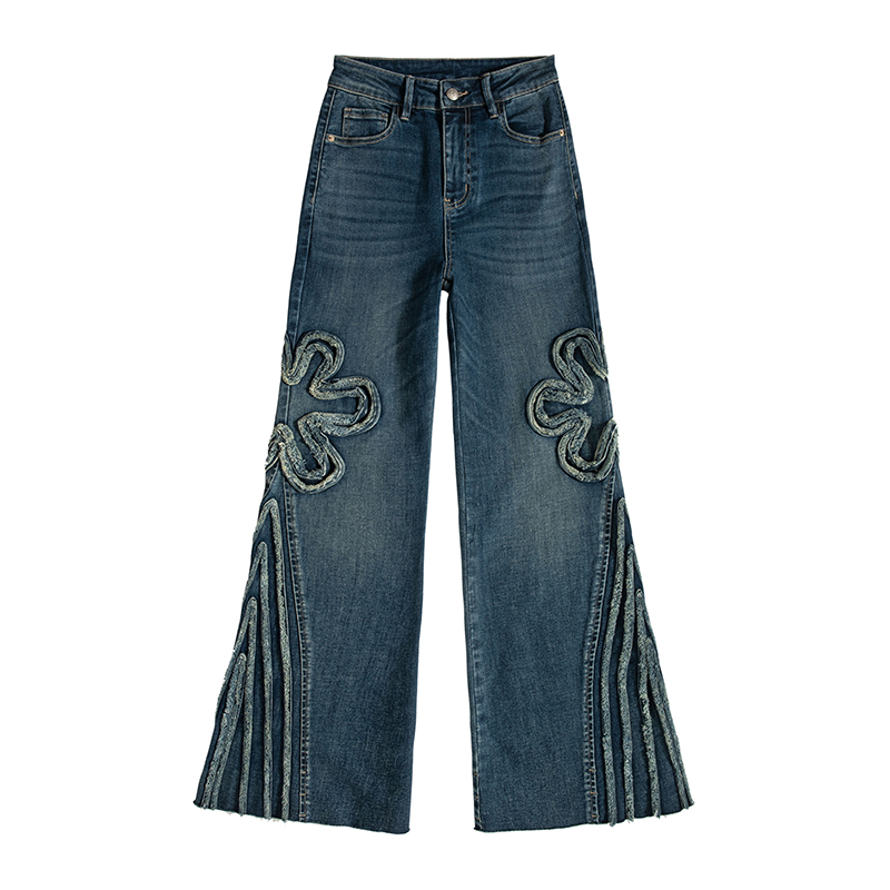 【安哥】爆款高腰显瘦喇叭牛仔裤复古辣妹风炸街牛仔长裤潮8935