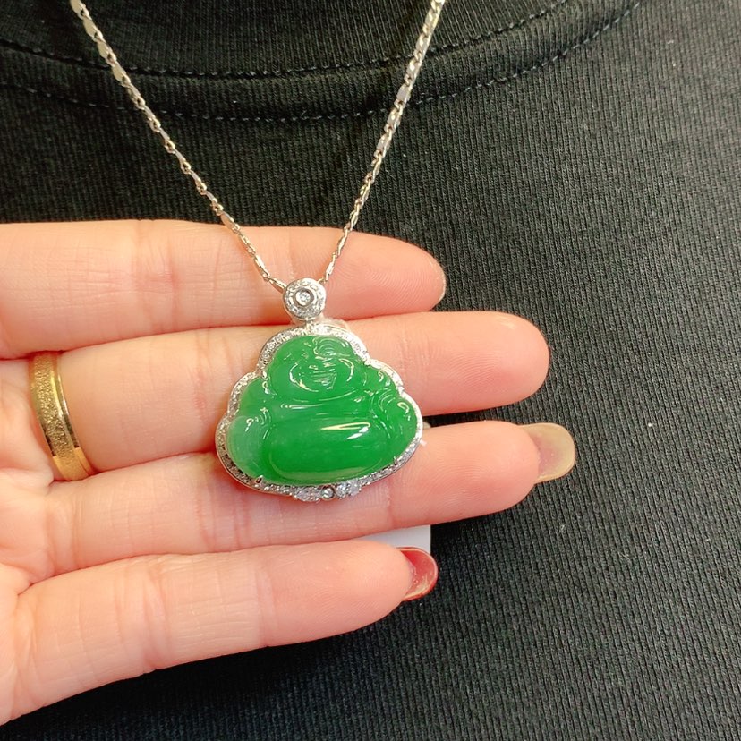 【闪购商品】翡翠吊坠(赠链)18K金镶嵌