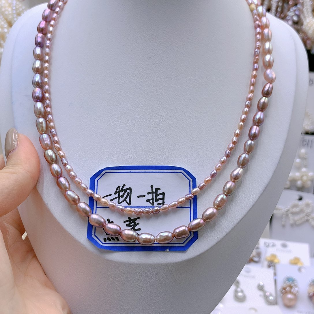 颈饰银S925镶嵌淡水珍珠夏*