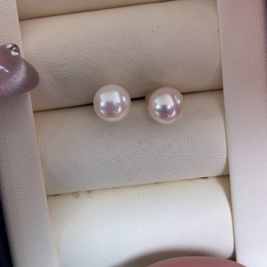 海水珍珠耳饰银S925镶嵌