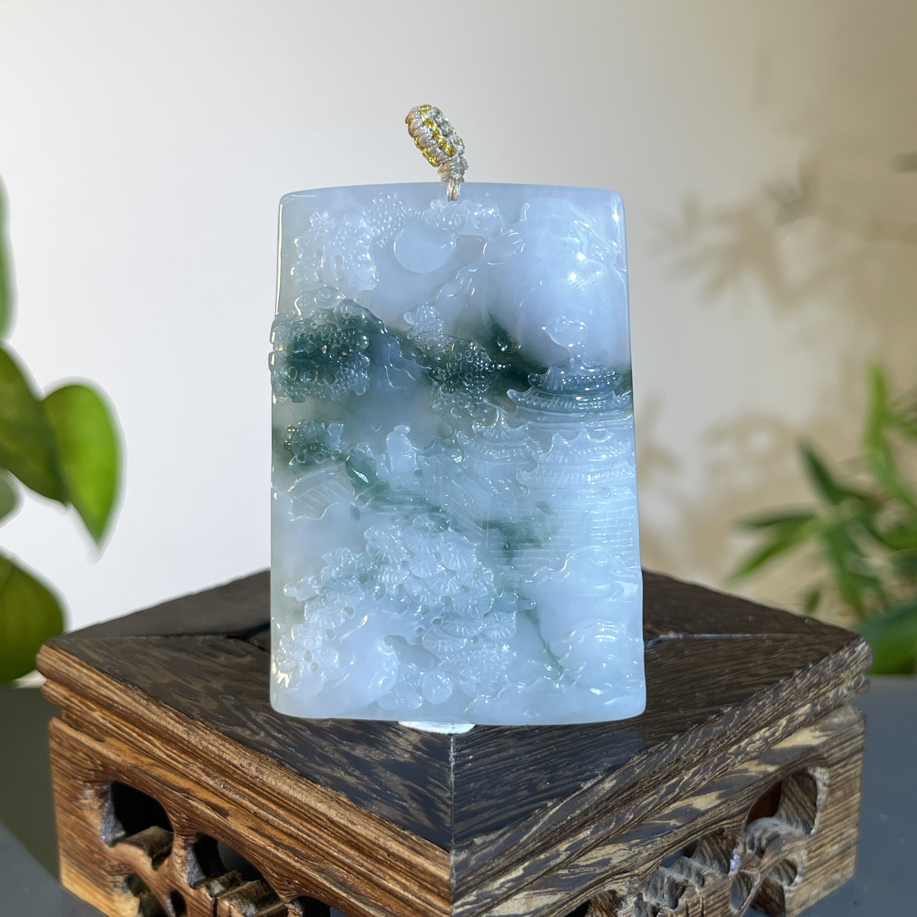 JTW25-147 天然缅甸A货翡翠  山水牌