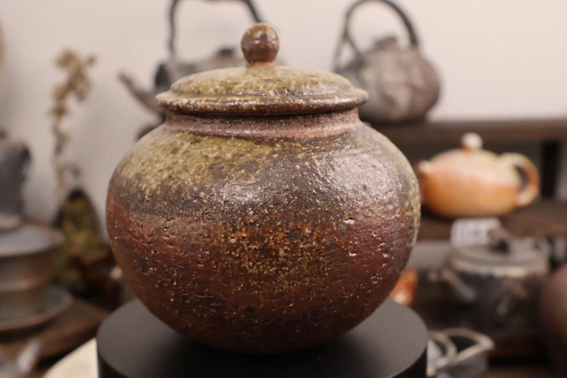 纯手工柴烧茶叶罐 可放二两茶叶