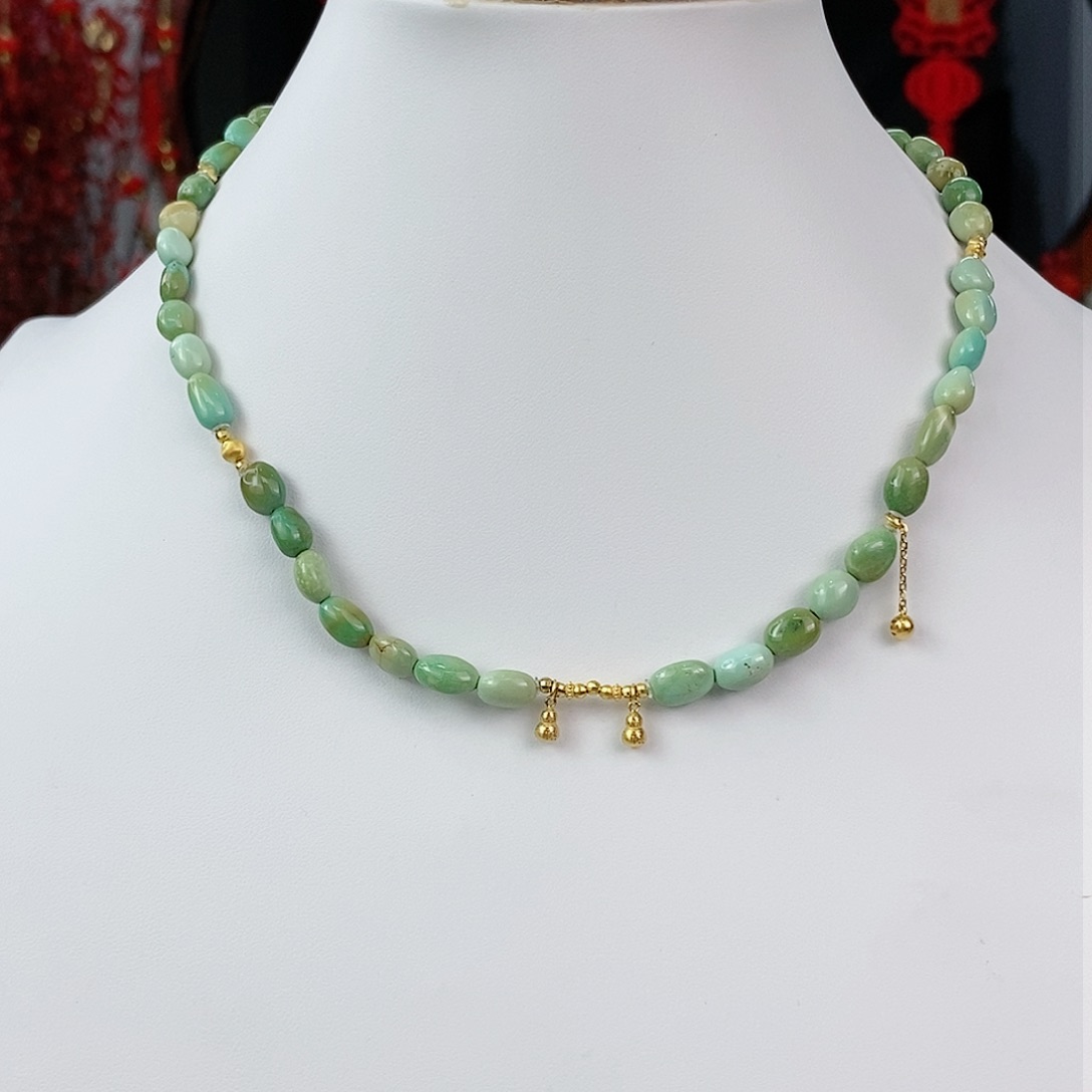 绿松石珠宝奇石18K金镶嵌