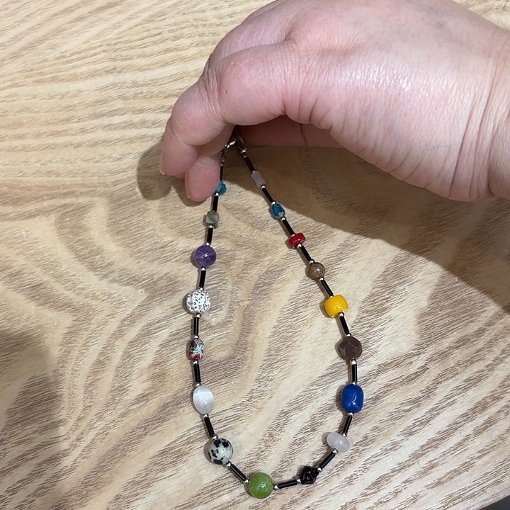 手作彩色野石手机挂件